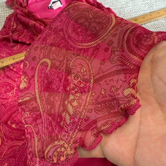 Vintage 90s? Paisley Mesh Slip On Dress - Picture 6 of 9